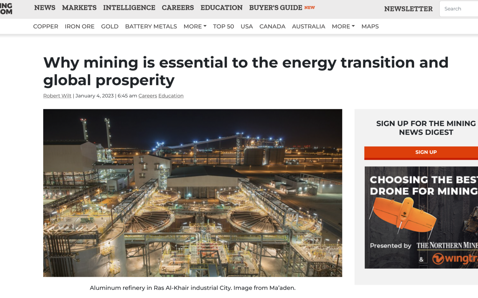 Pertambangan, Transisi Energi, dan Kemakmuran Global